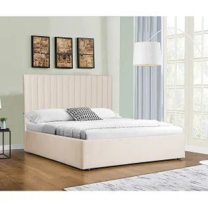 Moderne Velours Opbergbed "Mia" – Beige 160 x 200 cm – Gestoffeerd Hoofdbord – Geïntegreerde Opbergruimte Moderne Velours Opbergbed "Mia" – Beige 160 x 200 cm – Gestoffeerd Hoofdbord – Geïntegreerde Opbergruimte