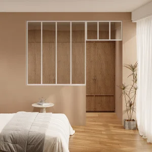 Atelierraam met bovenlicht, B120 x H130 + B73 x H40 cm, Wit, BAYVIEW