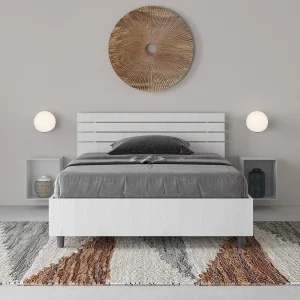 Bed 120×200 met opbergruimte rechte bedhoofd met laatten eiken wit Ankel Bed 120×200 met opbergruimte rechte bedhoofd met laatten eiken wit Ankel
