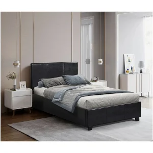 "Carla" PVC Opbergbed – Zwart – 90×190 cm – Eenpersoonsbed met Hoofdeinde en Lattenbodem "Carla" PVC Opbergbed – Zwart – 90×190 cm – Eenpersoonsbed met Hoofdeinde en Lattenbodem