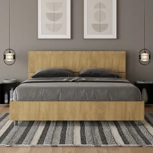 Bed 160×200 met lattenbodem natuur eiken Demas Bed 160×200 met lattenbodem natuur eiken Demas