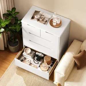 Bealife slaapkamerkommode met 5 lades, geschikt voor slaapkamers, woonkamers en porches. Met ingebouwde handgrepen en een anti – struikelingssysteem