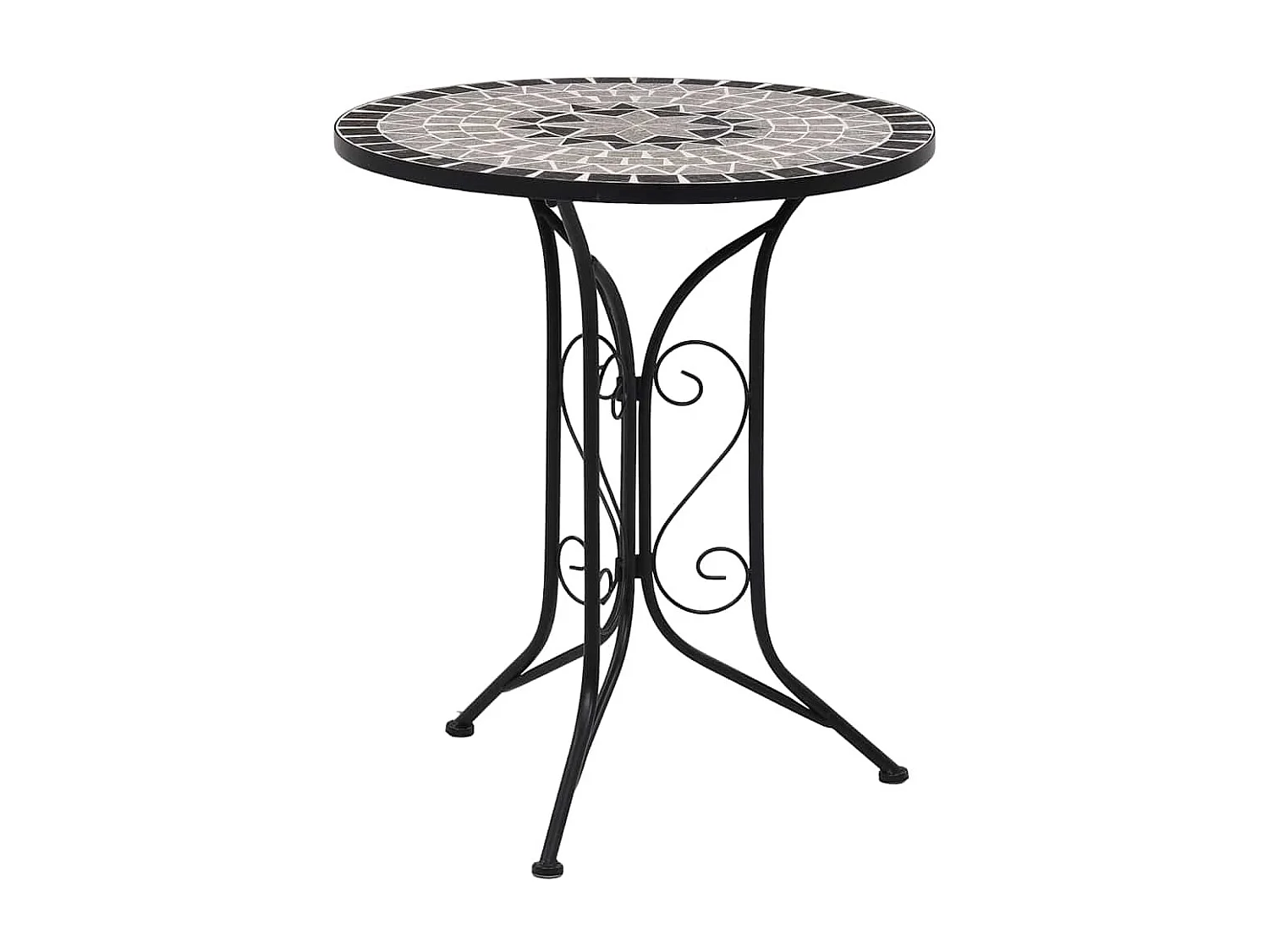 Bistrotafel mozaïek 60 cm keramiek grijs