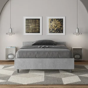 Bed 120×190 met lattenbodem cement Nuamo