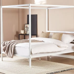 Hemelbed Metaal LESTARDS 140 x 200 cm Wit Hemelbed Metaal LESTARDS 140 x 200 cm Wit