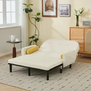 Beige corduroy tweezitsbank met geïntegreerde opbergruimte – Elegantie en functionaliteit voor elke dag. Beige corduroy tweezitsbank met geïntegreerde opbergruimte – Elegantie en functionaliteit voor elke dag.