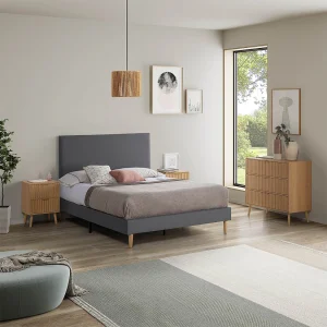 Beklede basis + Aura hoofdeinde 160×200 cm Donkergrijs Beklede basis + Aura hoofdeinde 160×200 cm Donkergrijs