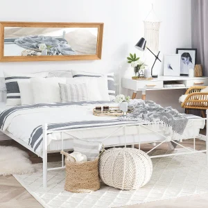 Bed Metaal RODEZ 140 x 200 cm Wit Bed Metaal RODEZ 140 x 200 cm Wit