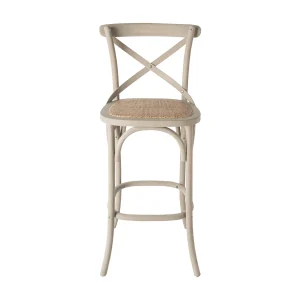 Barkruk van massief hout en webbing L50 cm – BISTROT Barkruk van massief hout en webbing L50 cm – BISTROT