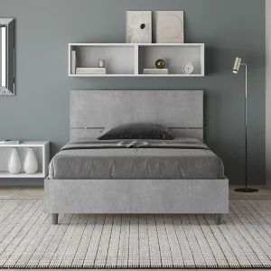 Bed 120×200 met lattenbodem cement Demas Bed 120×200 met lattenbodem cement Demas