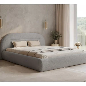 BESILIO Modern bed met opbergruimte 160×200 Apolline – bed met afgerond hoofdbord, zachte pluche stof – Lichtgrijs BESILIO Modern bed met opbergruimte 160×200 Apolline – bed met afgerond hoofdbord, zachte pluche stof – Lichtgrijs
