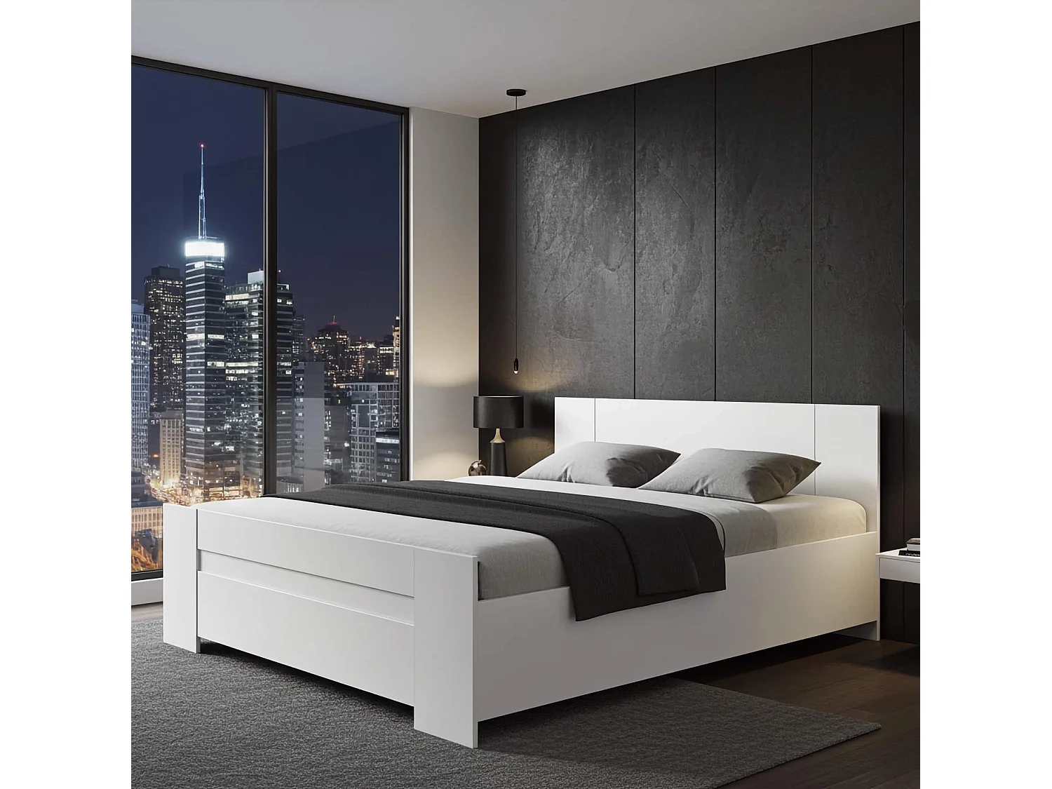 Bedframe met opbergruimte Tamiza 160x200 - Wit (Zonder matras)