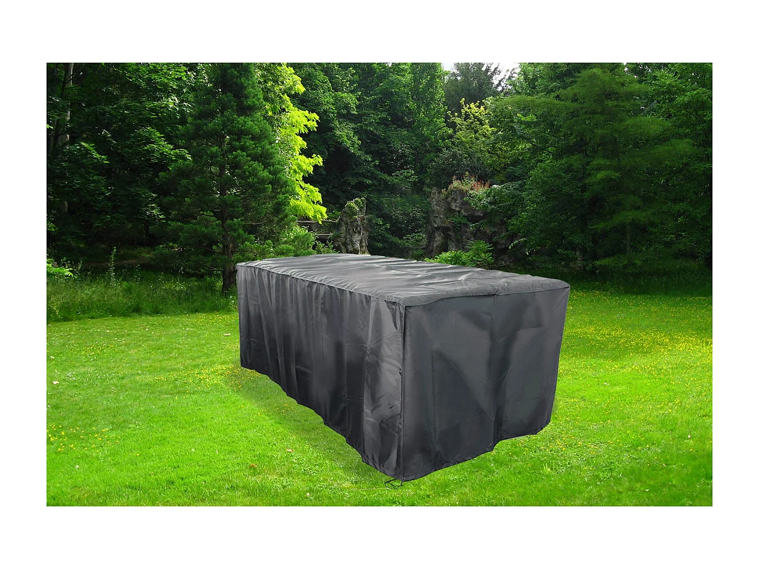 Beschermhoes voor Tuinset Lusiana 6 Plaatsen - Zwart Polyester 210g/m² - 155x94x68 cm