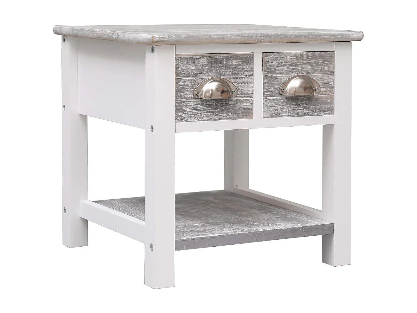 Bijzettafel 40x40x40 cm paulowniahout grijs