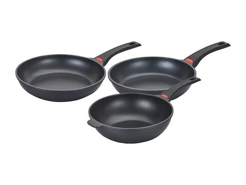 Baumalu kookset 3-delig van anti-aanbak aluminiumgietwerk, geschikt voor alle warmtebronnen inclusief inductie, kleur zwart