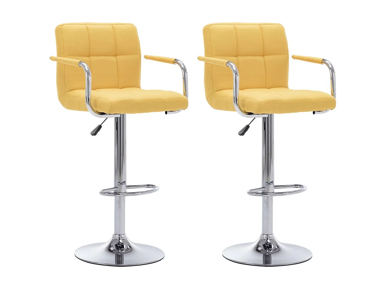 Barstoelen 2 st stof geel