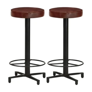 Barkrukken 2 st 66 cm echt leer Barkrukken 2 st 66 cm echt leer