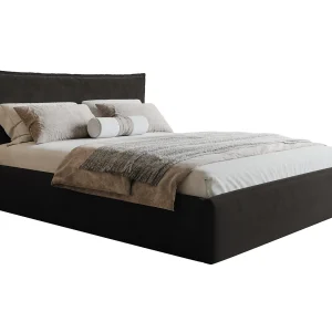 Bed 160×200 Zenito Slim met opbergruimte – hoofdbord in kussenvorm, metalen lattenbodem – Zwart (Amor Velvet 4322) Bed 160×200 Zenito Slim met opbergruimte – hoofdbord in kussenvorm, metalen lattenbodem – Zwart (Amor Velvet 4322)