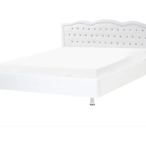 Bed kunstleer wit 180 x 200 cm METZ