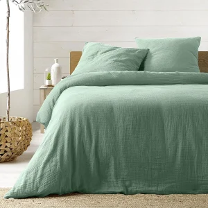 Beddengoed van Katoenen Gaze "Angelia" 240x220cm Salie – Zacht & Ademend Beddengoed van Katoenen Gaze "Angelia" 240x220cm Salie – Zacht & Ademend