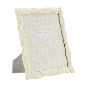 Beige harslijst met bladeren 25x2x30 cm