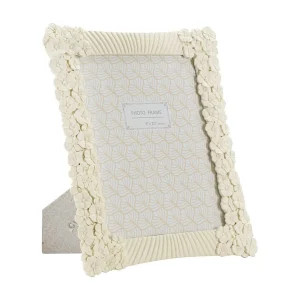 Beige harslijst met bloemen en lijnen 27,8x2x33 cm