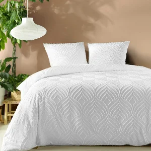 Beddengoed Set 3-delig "Heltie" Wit Microvezel Tufted Oeko-Tex 240x220cm Beddengoed Set 3-delig "Heltie" Wit Microvezel Tufted Oeko-Tex 240x220cm