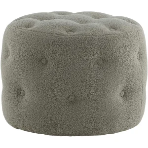 Benjamin poef, hocker Ø55cm teddystof bruin.