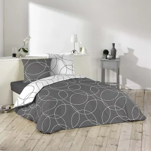 Beddengoed Set 3-delig "Elton" 240x220cm Grijs Omkeerbaar – Polyester – Oeko-tex – 2 Personen Beddengoed Set 3-delig "Elton" 240x220cm Grijs Omkeerbaar – Polyester – Oeko-tex – 2 Personen