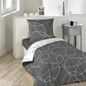 Beddengoed 2-delig "Elton" 140x200cm Grijs en Wit Omkeerbaar Beddengoed 2-delig "Elton" 140x200cm Grijs en Wit Omkeerbaar
