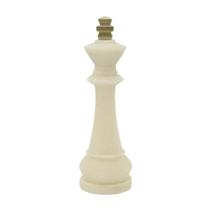 Beige en gouden hars schaakkoning Ø 13×41 cm