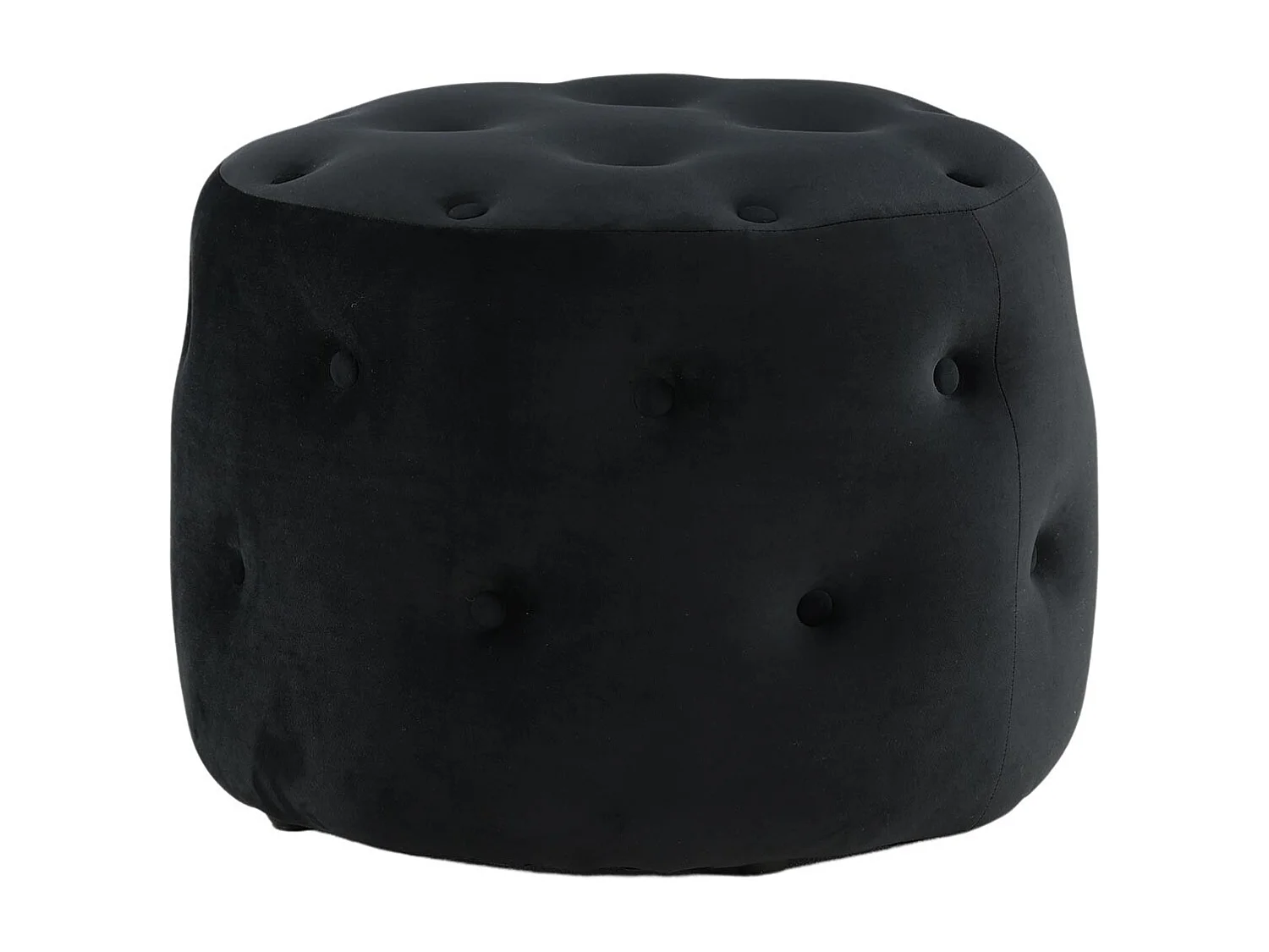 Benjamin poef Ø55cm velours zwart.