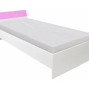 Bed Leco, 200 x 90 cm, Wit/Rozee Bed Leco, 200 x 90 cm, Wit/Rozee