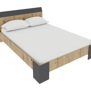 Bed Pedro, 200 x 140 cm, Artisan eiken/Antraciet