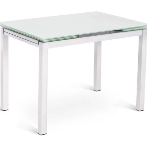 Baud Table Extensible (110/170 x 75 cm) en Verre Trempé Blanc Baud Table Extensible (110/170 x 75 cm) en Verre Trempé Blanc