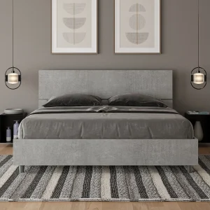 Bed 160×200 zonder lattenbodem schuin bedhoofd cement Demas Bed 160×200 zonder lattenbodem schuin bedhoofd cement Demas