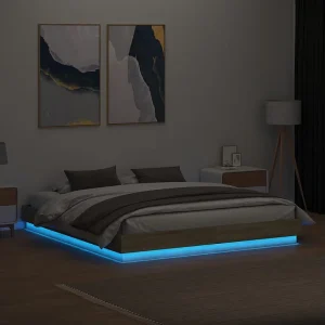 Bedframe met LED-verlichting sonoma eikenkleurig 200×200 cm Bedframe met LED-verlichting sonoma eikenkleurig 200×200 cm