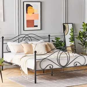 Bed Metaal LYRA 160 x 200 cm Zwart Bed Metaal LYRA 160 x 200 cm Zwart