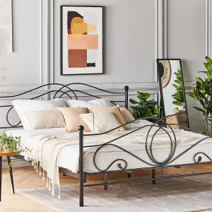 Bed Metaal LYRA 180 x 200 cm Zwart Bed Metaal LYRA 180 x 200 cm Zwart