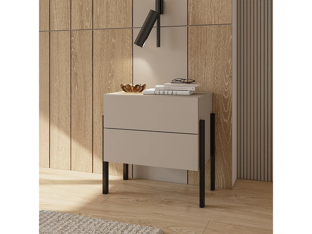 Bérénice Cashmere nachtkastje met 2 laden