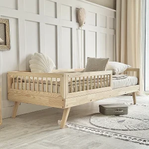 Bed 90×200 inclusief spijlen en lattenbodem met poten 20 cm Maylis Bois Bed 90×200 inclusief spijlen en lattenbodem met poten 20 cm Maylis Bois