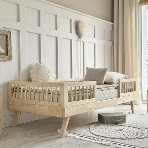 Bed 90×190 met spijlen en lattenbodem inclusief poten 20 cm Maylis Bois Bed 90×190 met spijlen en lattenbodem inclusief poten 20 cm Maylis Bois