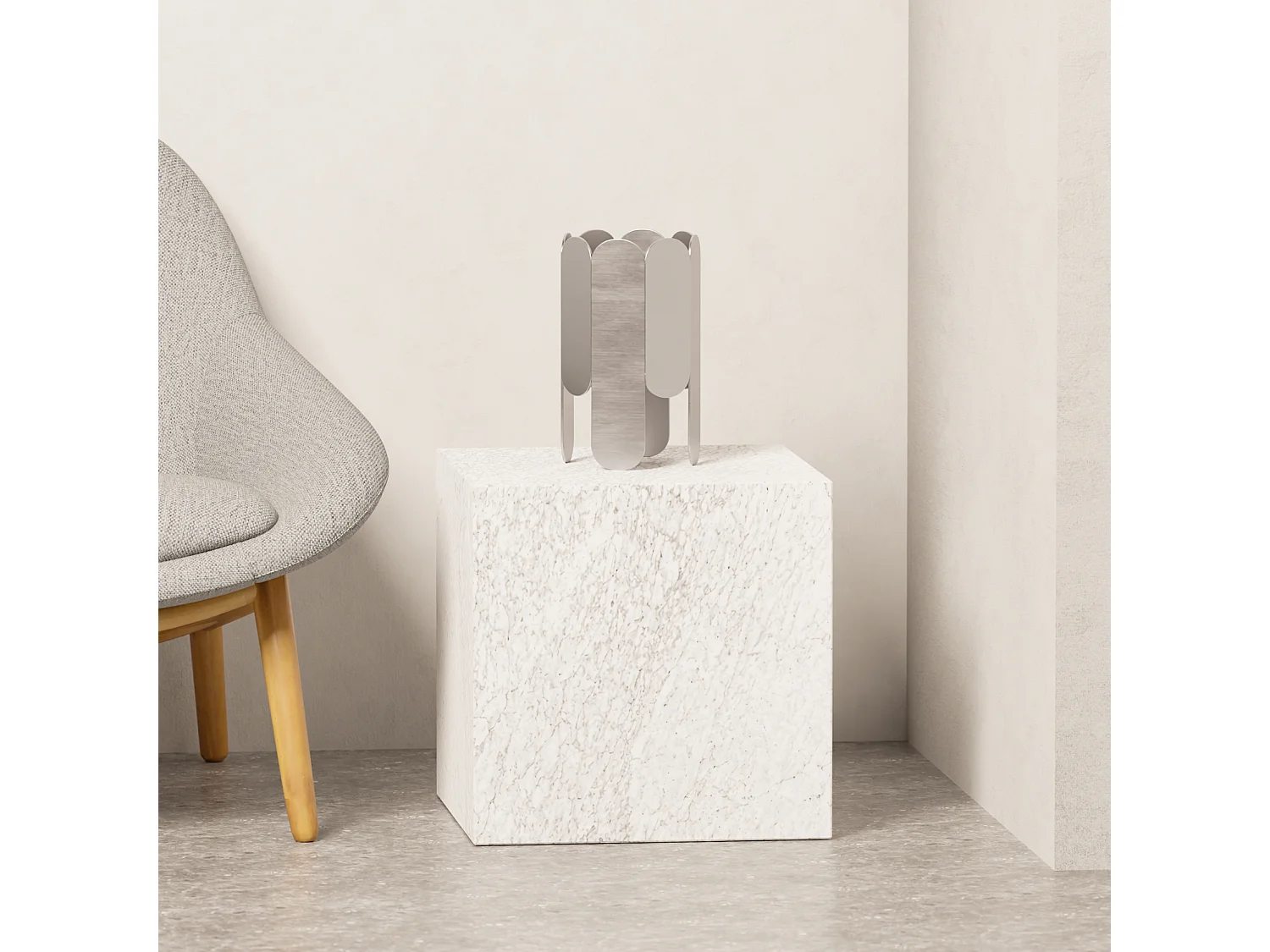 Bijzettafel in marmer – wit – Dove