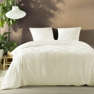 Beddengoed Set 3-delig "Heltie" 240x220cm Ivoor Microvezel Getuft Zacht en Ademend Beddengoed Set 3-delig "Heltie" 240x220cm Ivoor Microvezel Getuft Zacht en Ademend