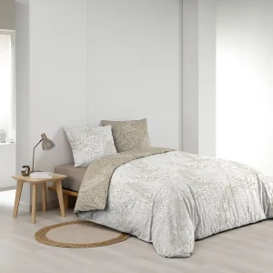 Beddenset Cassia 260×240 cm 100% katoen omkeerbaar taupe met 2 kussenslopen 63×63 cm, weefsel 57 draden/cm², Oeko-Tex label Beddenset Cassia 260×240 cm 100% katoen omkeerbaar taupe met 2 kussenslopen 63×63 cm, weefsel 57 draden/cm², Oeko-Tex label