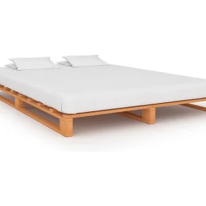 Bedframe pallet massief grenenhout bruin 180×200 cm Bedframe pallet massief grenenhout bruin 180×200 cm