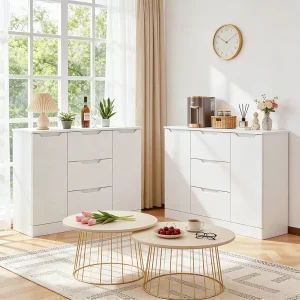 Bealife Ladekast – 3 Laden en 2 Deuren- Wit 100×35×76 cm – Onzichtbare Handvaten, Anti-kipp- Geschikt voor kantoor, badkamer of slaapkamer Bealife Ladekast – 3 Laden en 2 Deuren- Wit 100×35×76 cm – Onzichtbare Handvaten, Anti-kipp- Geschikt voor kantoor, badkamer of slaapkamer