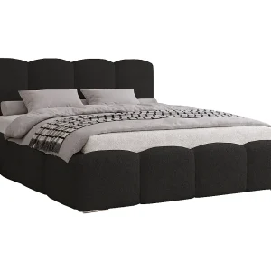 Bed bouclé 140×200 Zenna – opbergruimte, metalen lattenbodem – Zwart (Lambi 13) Bed bouclé 140×200 Zenna – opbergruimte, metalen lattenbodem – Zwart (Lambi 13)