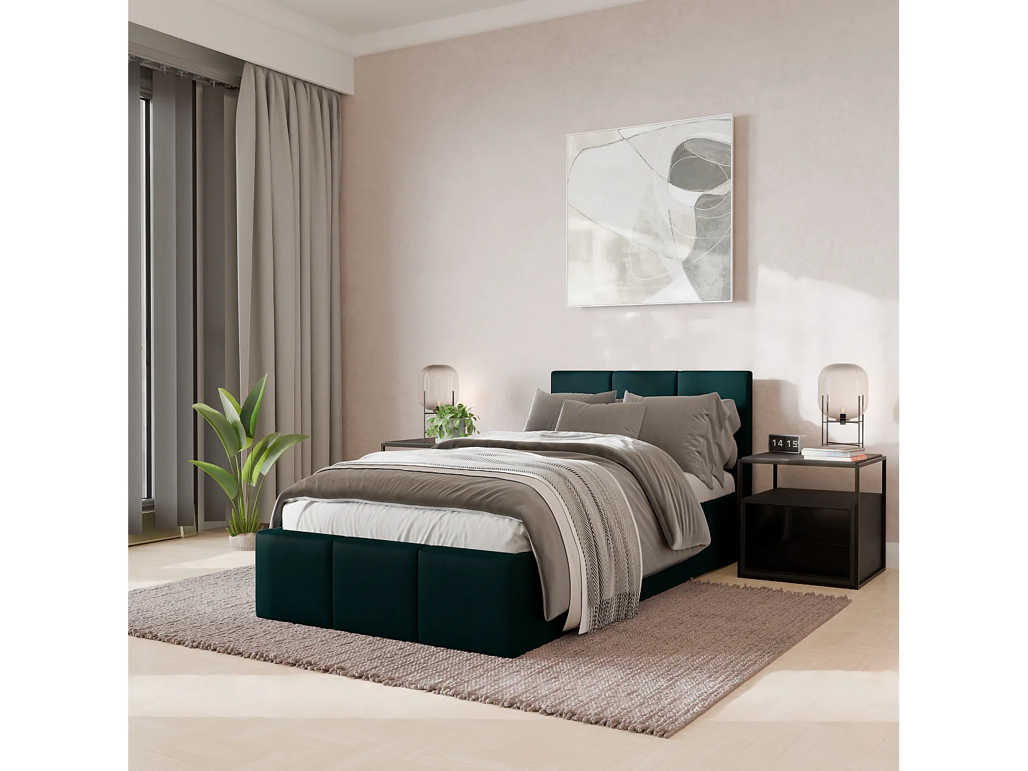 Bed Gestoffeerd 90cm x 200cm Enkel Met Opbergruimte Turkijs