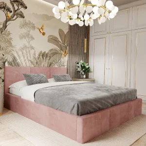 Bed Gestoffeerd 160cm x 200cm Dubbel Met Opbergruimte Roze Voor De Slaapkamer Bed Gestoffeerd 160cm x 200cm Dubbel Met Opbergruimte Roze Voor De Slaapkamer